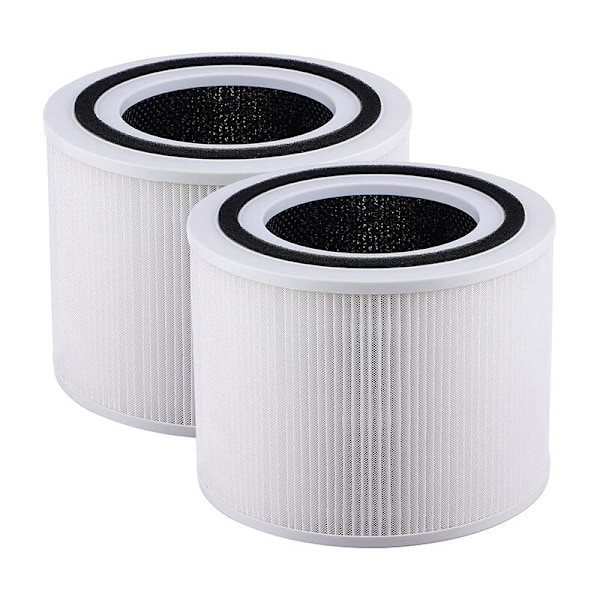 2-pak Udskiftningsfiltre til Levoit Core 300 og Core 300S VortexAir Luftrenser, Core 300-RF H13 HEPA Filter Hvid
