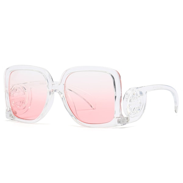 Fashion Large Frame Creative Eyewear - Transparent Rosa, Solglasögon