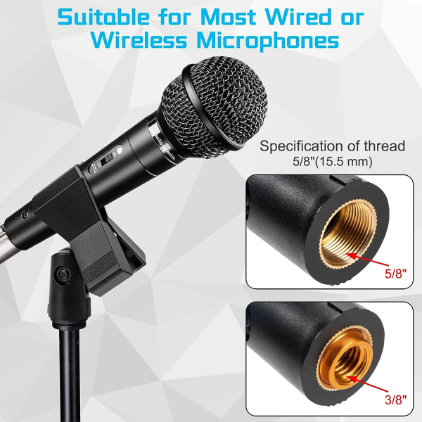 4 delar mikrofonklämma, universal mikrofonhållare, justerbar