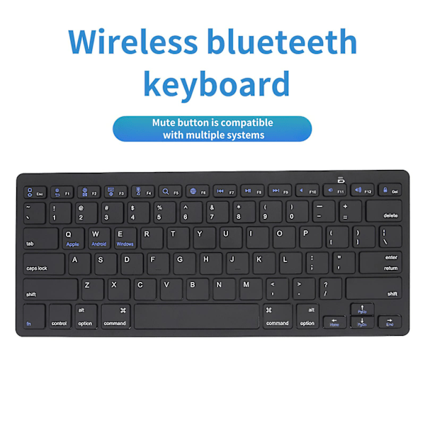 Bluetooth-tangentbord, trådlöst tangentbord av hög kvalitet, lätt att använda, trådlöst tangentbord för PC, bärbar dator