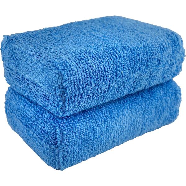 Premium Mikrofiber Applikator, Blå, 4-pak Bilsvampe
