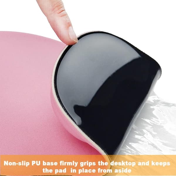 Kontormusematte med gel håndleddstøtte - Ergonomisk spillmusematte håndleddsstøtte - Design spillmatte gummibase for bærbare datamaskiner (01 rosa)