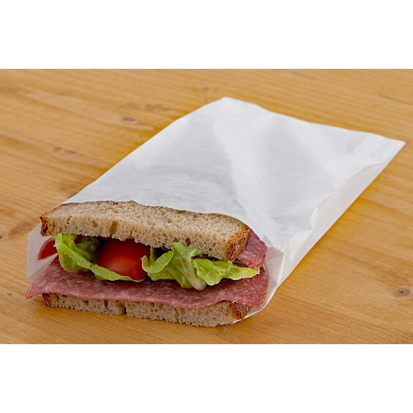 100 stk. morgenmadspapirposer - Ziploc-poser til toast, brød, rundstykker og frugt - Størrelse: 13*8*24cm