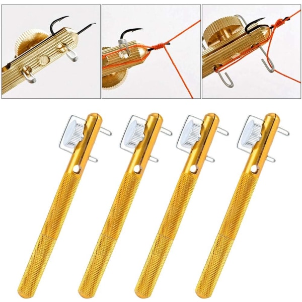 4 STK Fluefiskesnøre, knute, tang og hurtigbindeverktøy Spikerkno