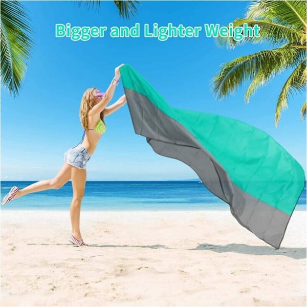 200x140cm strandtæppe, strandmåtte, vandtæt transportabelt strandtæppe, vandtæt håndklæde, anti-sand strandhåndklæde med 4 faste hjørner til strand, picnic