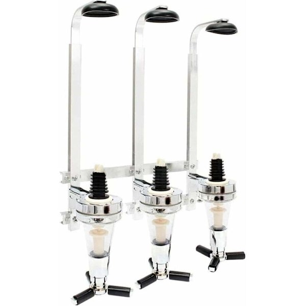 Vægmonteret 3 flasker optisk dispenser drikkevarer vin spiritus stål bar butler drikkemaskine vægmontering til hjem bar drikkevare dispenser rack
