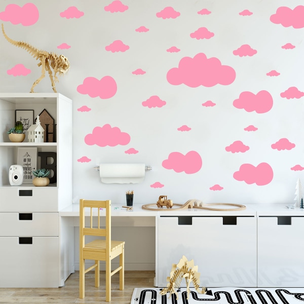 Sett med 60 Kids Clouds veggklistremerker - Baby Room Wall Decor Sticke