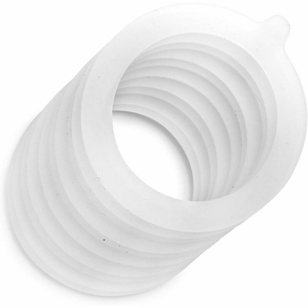 Sæt med 10 ekstra tætningsringe i (hvid) silikone til sylteglas 69 x 94 mm