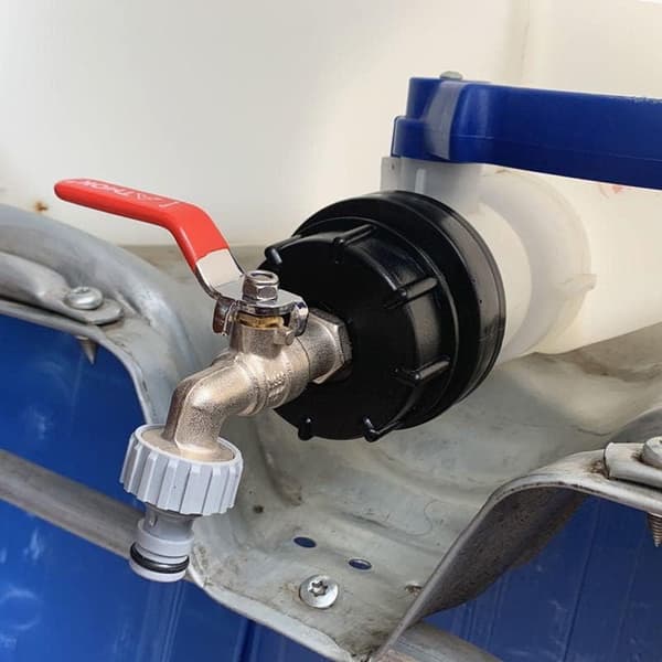 Hane Tank 1000L S60X6 IBC Fitting Hane med 1/2\" slangeforbindelse, afløbstankadapter, til havehane, til tankadapter (1 stk)