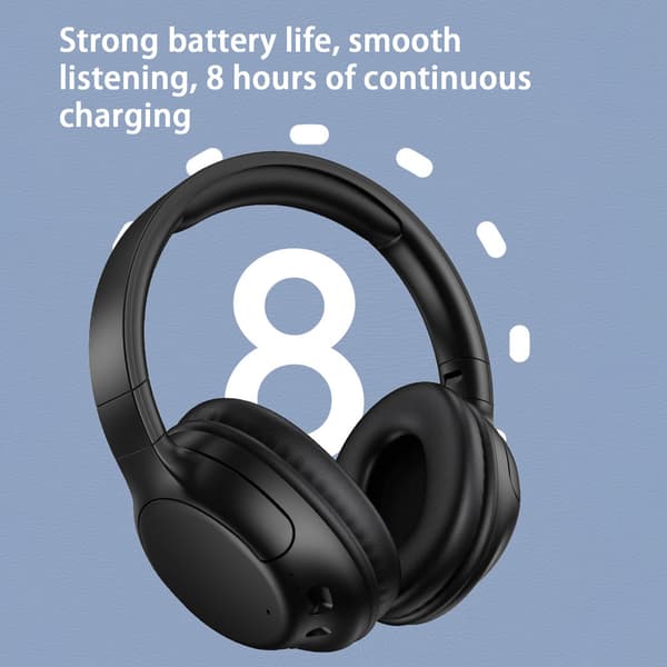 Trådlöst Bluetooth-spelheadset med mikrofon, aktiv brusreducering, all-inclusive öronmuffar och lång batteritid (bläckgrå)