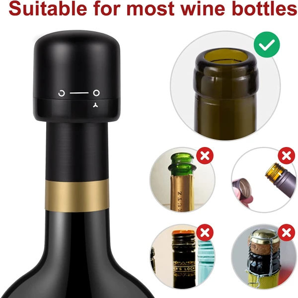 Vinflaskkork med silikon, återanvändbar (3-pack)