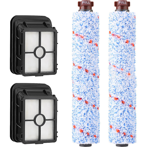 Reservdelar för Bissell dammsugare, paket med 2 multiyteborstrullar + 2 paket dammsugarfilter