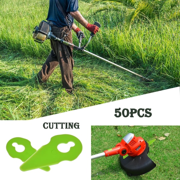 Gressklipper Plast Kutteblad for Kompatibel med Gtech ST01 ST02 ST04 ST20 Gresstrimmer Strimmer (Pakke med 50)