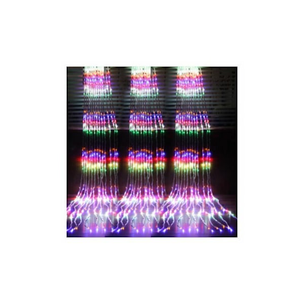 Lätta girlanger Led vattenfall vattenflödeseffekt Snöig Effektiv Fairy Curtain Sparkling Light Vattenflöde för lampdekor (3 × 2m, 240eds, kallvit)