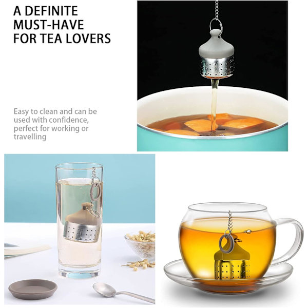 Teinfuser för löste, 2-pack rostfritt stål tesil tekula sil teinfuser