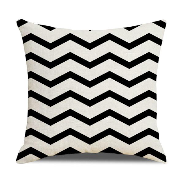 Putetrekk Moderne geometriske putetrekksett med 4 putetrekk for seng sofa kontorinnredning, 18 × 18 tommer, svart og hvitt