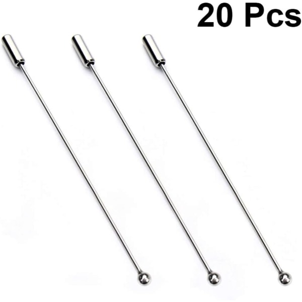 20st Broschnål Stick Metall Säkerhetsnålar Kostym Lapel Pin Stick wit