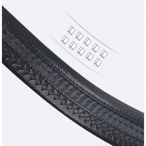 Herrebælte, automatisk, 36 mm læderbælte til mænd til kjole og afslappet tøj, mikrojusterbart og klippebart design Længde 120 cm