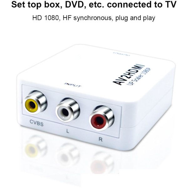 RCA CVBS AV til HDMI Audio Video Konverter Adapter til Kamera DVD VHS VCR PSP Xbox PS2 til Ny Skærm eller Projektor