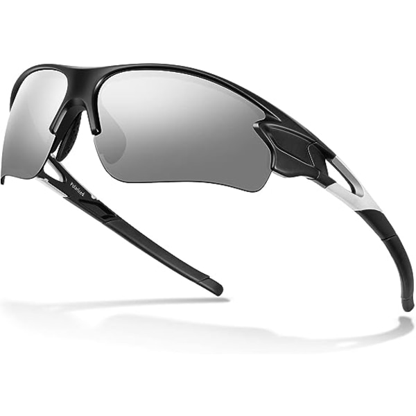 Silver- Polarized Sports Solglasögon Herr Damer för Cykel Cykling Mo