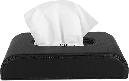 (Sort) Bil Serviet Box PU Læder Serviet Box Servietholder Servietholder Multifunktionelt Tilbehør