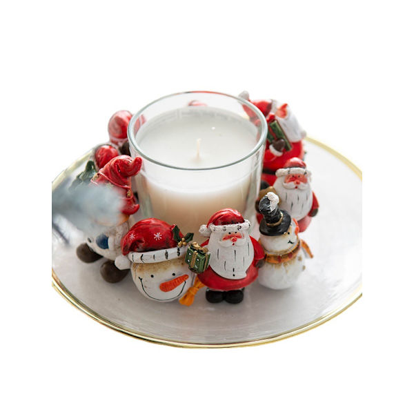 1 x Julfigur Resin Snögubbe Prydnad (mönster slumpmässigt)