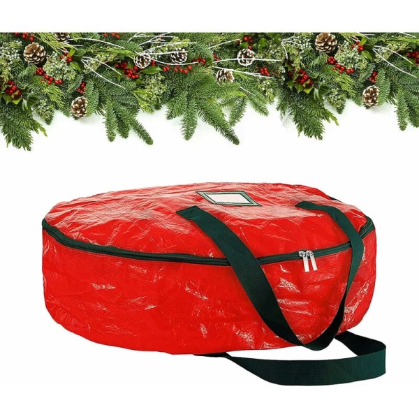 Joulukuusen säilytyspussi Keinotekoinen joulukuusen säilytys kestävää vedenpitävää materiaalia, vetoketju, kantokahvalla, punainen kotiin