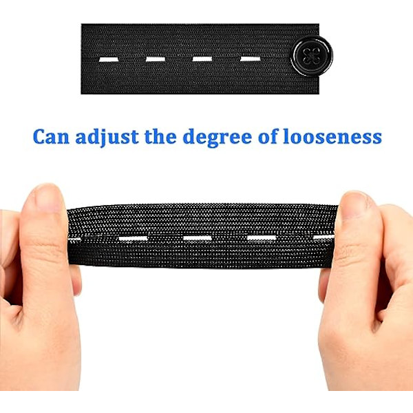 Knapper for bukser, 6 stk belteforlenger for jeans og bukser, svangerskapsknapper for gravide kvinner menn svart mørk