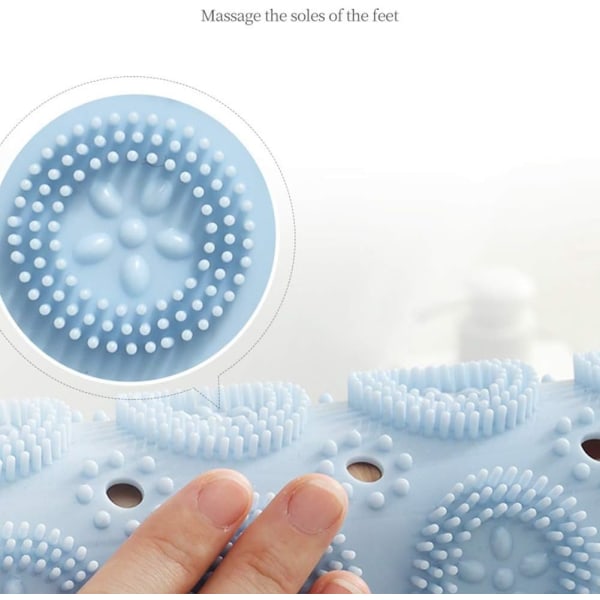 PVC Round Massage Bath Mat Non-Slip Shower Mat Bathroom Mat Machine Washable Shower Mat Bathtub Mat with Drainage Holes and Suction Cups,55x55cm,Gree