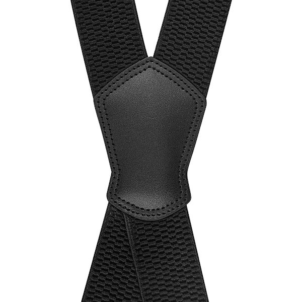 Miesten erittäin leveät X-henkselit mustilla tai hopeisilla klipseillä ja paksulla kankaalla - 5 cm