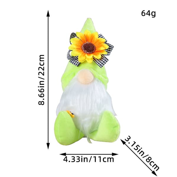 3 stk. Figur Solsikke Bi Gnome Efterårsfarver Ornament