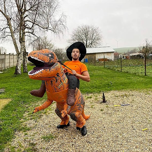 Uppblåsbar dinosauriedräkt för vuxna, uppblåsbar T-rex-dräkt, rolig Halloween-festdräkt, dinosauriefest, utklädningsdräkt