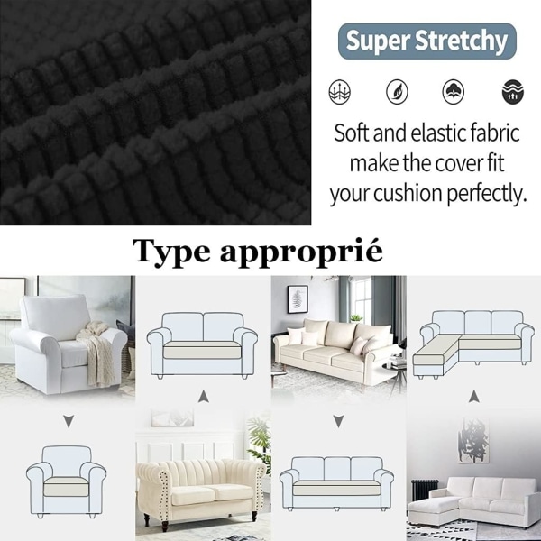 Elastisk sofapudebetræk, møbelbeskytterbetræk, sofasæde