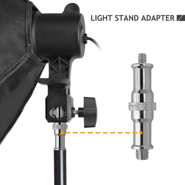 Set med 2 adaptrar för 3/8\" lampstativ till 1/4\" gängad adapter för mikrofonstativ på kamerastativ