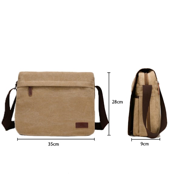 Stor kapacitet canvas herr väska, pendlarväska, axel crossbody väska, enkel casual liten axelväska