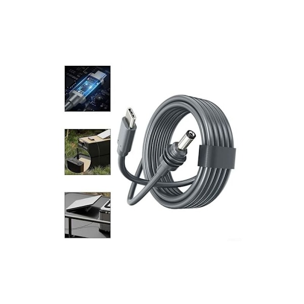 Starlink Mini - USB-C suora virtakaapeli (10m), DC uros - Type-C uros, vedenpitävä, tukee Mobile Power PD -protokollaa
