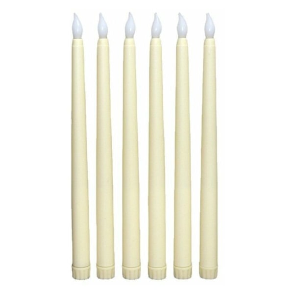 Flamlösa flimrande avsmalnande ljus 10-knapps fjärrkontroll 3D-veke Äkta vax Fönsterljus 2 x 24 cm 6 st