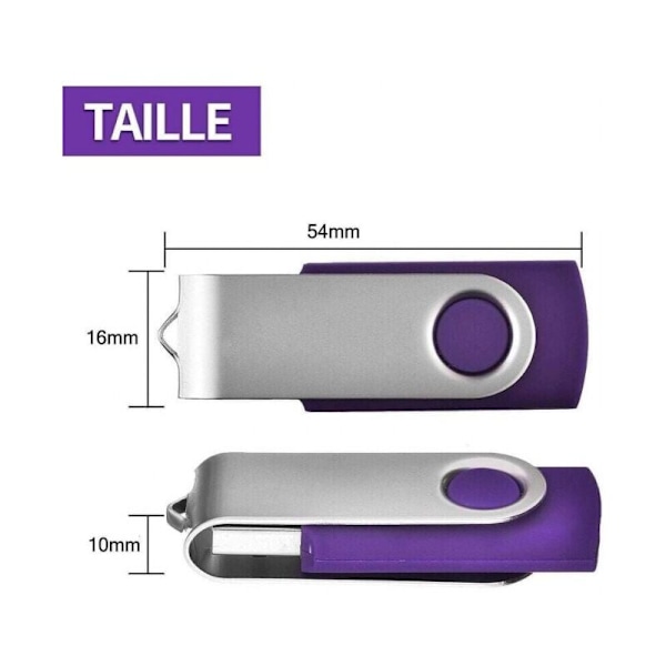 Parti med 2 (32g, rød/lilla) USB-nøgle 32 GB USB 2.0 Flash Drive Drev Nøgle USB Drejelig Med Snore Gave Til Børn og Venner