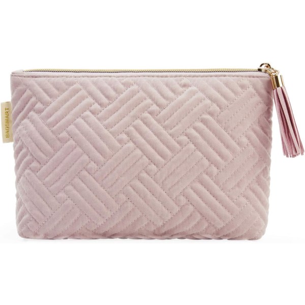 Elegant rymlig kosmetisk väska, läppstiftspåse, blixtlåspåse, bra present för kvinnor, resevattentät toalettväska Organizer (rosa - 1