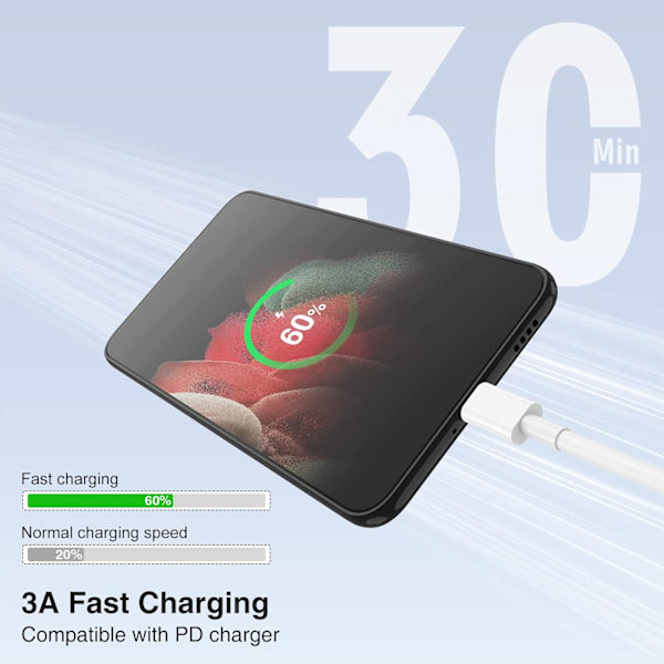 1-pakkaus USB-datakaapeli, pikalatauskaapeli yhteensopiva iPhone13/14:n kanssa jne. (1 metri)