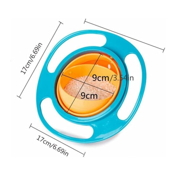 Anti-Spild Skål Foder Skål Baby Mad Grade Plast Skål med Låg Roterbar Børns Spisebestik Gyroskop Form Forhindrer Mad i at Falde Ud, Smuk