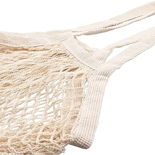 2 kpl uudelleenkäytettävää verkkokassi, kannettava/pestävä/kestävä/ekoystävällinen pitkällä kahvalla ruokakaupoille, rannalle, leluille, hedelmille, vihanneksille