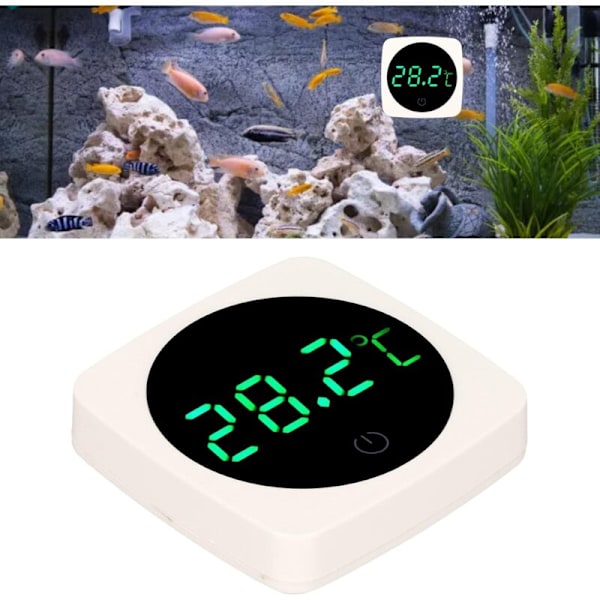 Akvarietermometer, LED digital displaytermometer, 0,1 ℃ Touch-läge och högprecisionsklocka LED Digital termometer för akvarium