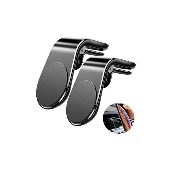 Magnetisk biltelefonholder, 2 roms telefonholder bil elsker bilmagnet på ventilasjonsgitter for iPhone Samsung Huawei Xiaomi og de fleste smarttelefoner