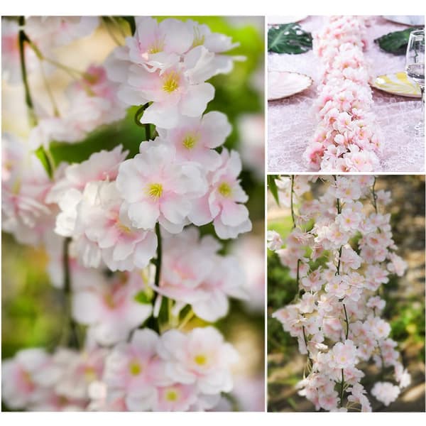 4 stk kunstige kirsebærblomsterranker