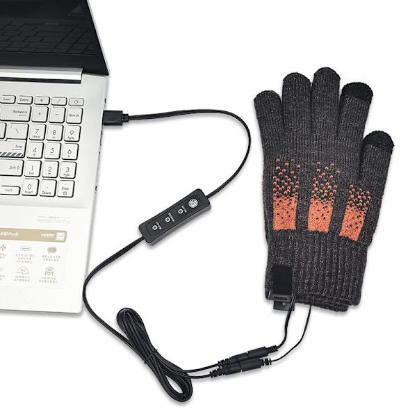 98°F-104°F-113°F USB-oppvarmede hansker for menn og kvinner, tynne strikkede hansker med berøringsskjerm, oppvarmede håndelektriske hansker for vinterarbeid Artritt