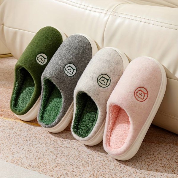 Hjemmesko Vinter Varme Memory Foam Hjemmesko Indendørs og Udendørs Soveværelse Tøfler Indendørs og Udendørs Sko Bomuldssko 24,5cm
