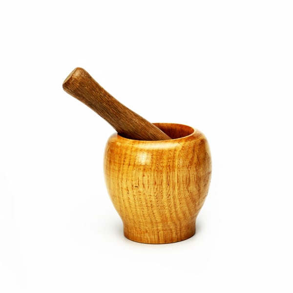 Træmorter og støder sæt - Lille morter og støder ideel til at male krydderier, urter og hvidløg - Ergonomisk designet støder og holdbar morter