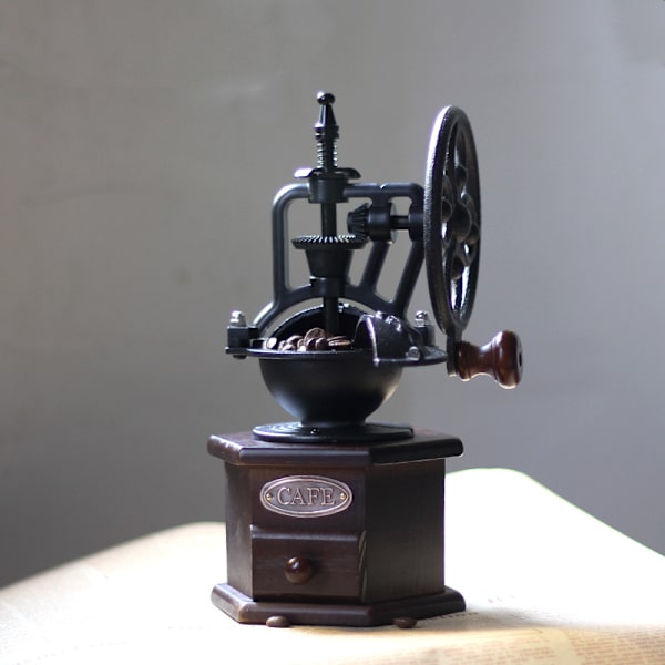 Retro hexagonal ferris wheel hand grinder kaffeböna kvarn gjutjärn kvarn pepparkvarn