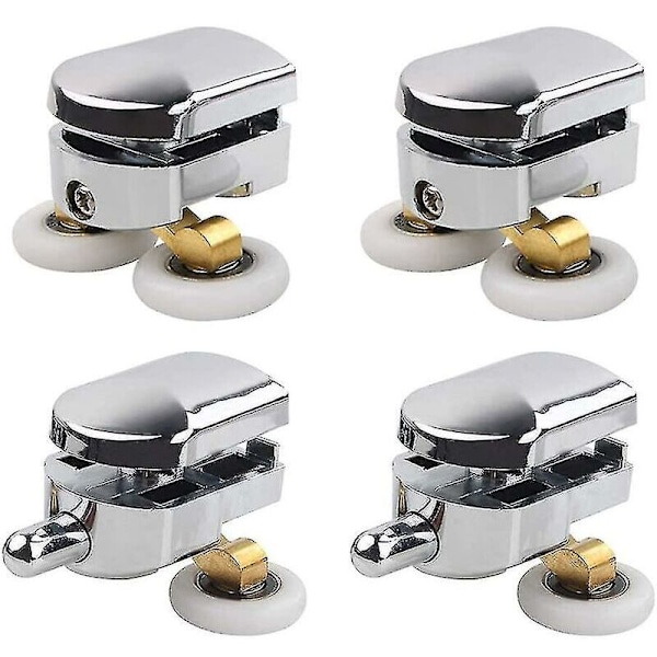 Set med 4 23mm duschdörrshjul för skjutdusch, ersättningshjul, övre och nedre hjul